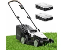 Accugrasmaaier - Elektrische grasmaaier - Gazon Onderhoud - Borstelloze Motor - 37 cm Snijdbreedte - Zwart