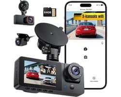 QORA® Dual Dashcam - Dashcam Voor Auto 1080p - Voor en Achter Camera – Zwart - 11cm x 2cm x 6cm; 300 g