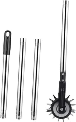 Grasrandmaaier Handmatig - Kantensnijder Gazon - Gazon Onderhouden - Roterende Metalen Snijder - 135 cm - Zilver — thumbnail 1