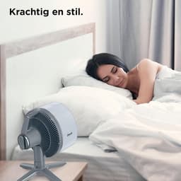 Draadloze Tafelventilator op Accu - Ventilator voor Binnen & Buiten - Oplaadbaar - 5 Snelheden - Oscillerend - Zwart — thumbnail 2