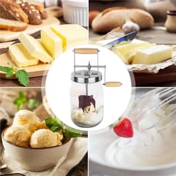Boter Maker - Keuken Tool - Zelf Boter Maken - Handmatige Slinger - 1000ml of 1500ml - Transparant — thumbnail 3