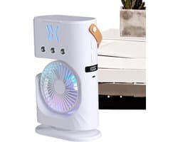 Vernevelende Ventilator - Mini Air Cooler - Persoonlijke Koeling - 3 Snelheden - 500ml Tank - Wit