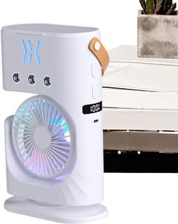 Vernevelende Ventilator - Mini Air Cooler - Persoonlijke Koeling - 3 Snelheden - 500ml Tank - Wit — thumbnail 1