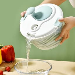 Salade Spinner - Groente Droger - Maaltijd Voorbereiding - Stille Hand Crank - 5 Liter - Niet gespecificeerd — thumbnail 4