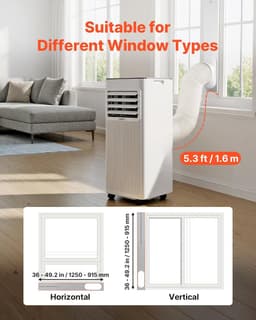 Draagbare Airco - Mobiele Airco - Ruimte Koelen - 3-in-1 Functie - 7000 BTU - Wit — thumbnail 3