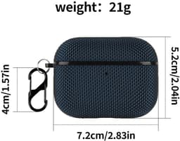 Geschikt voor AirPods Pro 3 Hoesje Nylon Waterproef met Aanhanggesp Blauw — thumbnail 5