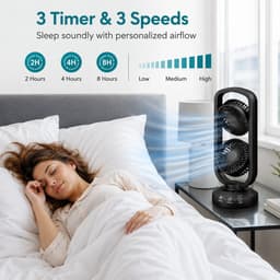 Tafelventilator 40 cm – 105° Oscillatie – 3 Modi – Timer – USB-C Aansluiting – Draagbaar – Zwart — thumbnail 4
