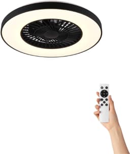 Fantiluxe - Marita - Plafondventilator met verlichting - Zwart - Ø58cm - Afstandsbediening - Met lamp - Plafond ventilator - Slaapkamer — thumbnail 1