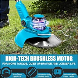 Elektrische Grasmaaier - Snoeischaar Grastrimmer - Tuin Onderhoud - Borstelloze Motor - 91-130 cm Verstelbaar - Universeel — thumbnail 2