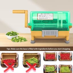 Groentehakselaar - Keuken Snijder - Snel Ingrediënten Snijden - Hoge Capaciteit - 750g Per Keer - Zilver — thumbnail 4