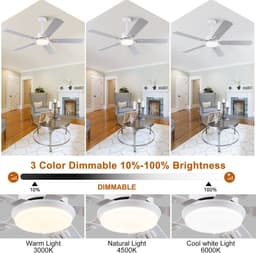 HAUSS SPOLE Ventilator – Plafondventilator Met Verlichting En Afstandsbediening – 132 cm – Metaal En Hout – Wit En Licht Eiken – Binnen En Buiten — thumbnail 3