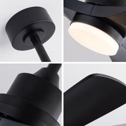 HAUSS SPOLE Plafondventilator Met Verlichting – 42 Inch – Omkeerbare DC-Motor En Afstandsbediening – ABS – Zwart – Voor Woonkamer En Slaapkamer — thumbnail 2