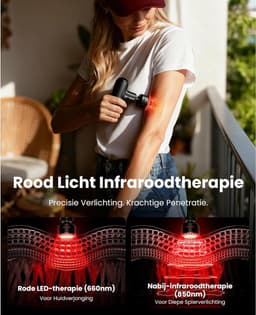 SnelShoppen - Ultra Klein Massagepistool met Infrarood Warmte - Draagbare Mini Massager voor Diep Weefsel Spiermassage - Stil Percussie Massage Pistoo — thumbnail 5