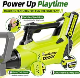 SnelShoppen - Pandapop Kindertuingereedschap Grasmaaier met Licht en Geluid - Extra Groot Buitenspeelgoed voor Kinderen - Tuingereedschap voor Kindere — thumbnail 3