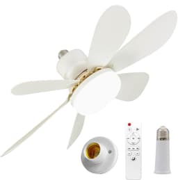 Plafondventilator met verlichting en afstandsbediening - Platte, vlakke plafondventilator zonder bladen - Dimbaar LED-licht (3000K-6500K) - 3 windsnelheden - Timer - Stille, compacte plafondventilator (52 cm) — thumbnail 1