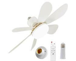 Plafondventilator met verlichting en afstandsbediening - Platte, vlakke plafondventilator zonder bladen - Dimbaar LED-licht (3000K-6500K) - 3 windsnelheden - Timer - Stille, compacte plafondventilator (52 cm)