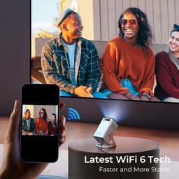 SnelShoppen - Mini Beamer 1080P met WiFi 6 en Bluetooth 5.4 - Gecertificeerd voor Netflix en Android 13 - Auto Keystone en 4K Ondersteuning - Ingebouw — thumbnail 3