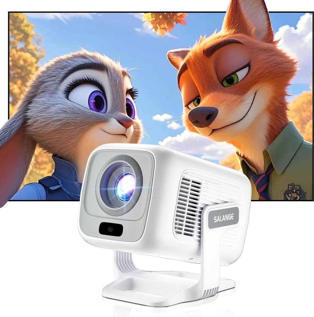 SnelShoppen - Smart Beamer Draagbare Videoprojector 4K FHD 1080P met Wifi 6, BT5.4, Autofocus, Autokeystone, Mini-projector Android 14.0 voor Thuisbio — afbeelding 1