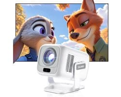 SnelShoppen - Smart Beamer Draagbare Videoprojector 4K FHD 1080P met Wifi 6, BT5.4, Autofocus, Autokeystone, Mini-projector Android 14.0 voor Thuisbio