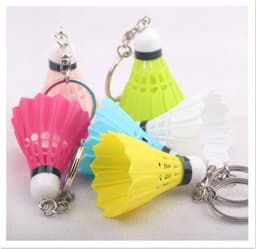 Kleurrijke Mini Badminton Sleutelhanger Set - 18 Stuks - Metalen Bal 3D Sleutelhanger - Geel Wit Rood Blauw Groen Roze — thumbnail 4