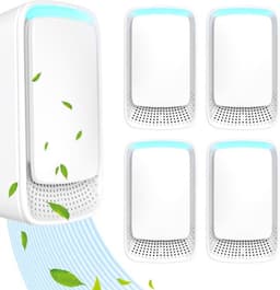 Plug-in luchtreiniger - Negatieve ionentechnologie, stille werking voor thuisgebruik, negatieve ionenluchtreiniger voor slaapkamer, kantoor, dierenkamer, badkamer, wit - 4-pack — thumbnail 1