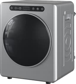 TEKROA® 5 kg geventileerde wasdroger - 1000 W compacte vrijstaande wasdroger met voorlader - roestvrijstalen trommel - timer - zilverkleurig — thumbnail 1