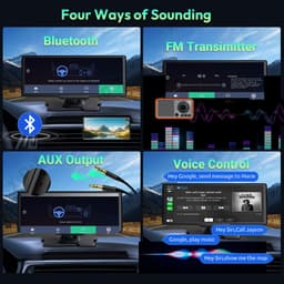 Mura Dashcam - Carplay - Android Auto - Achteruitrijcamera - Touchscreen - 4K - Bluethooth - Voice Control - 238 × 90 mm — thumbnail 3