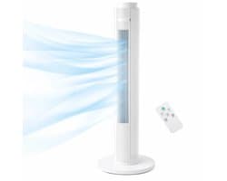 House Of Atelier - Torenventilator - Staande Ventilator - Luchtkoeler - 3 Verstelbare Standen - 60 Watt - 79 cm Hoog - Wit