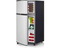 Koelkast met vriesvak - Kleine koelkast Minibar - Koele dranken bewaren - Dubbele deur indeling - 76 Liter - Zilver