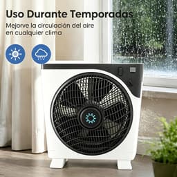 House Of Atelier - Boxventilator - Vloerventilator - Krachtige Luchtstroom - 3 Uur Timer - 3 Snelheden - 41x 37.5 cm - Wit/Grijs — thumbnail 4