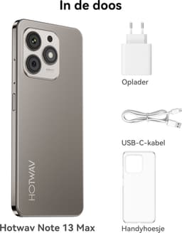 HOTWAV Note 13 Max - smartphones zonder abonnement - 256 GB - 5160 mAh - 4G Dual SIM - Face ID - GPS - Vingerafdrukherkenning - Goud — thumbnail 3