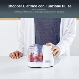 Elektrische Hakmolen - Keukenmachine Mini - Groenten Hakken - Met Pulse Functie - 350 ml - Wit — thumbnail 2