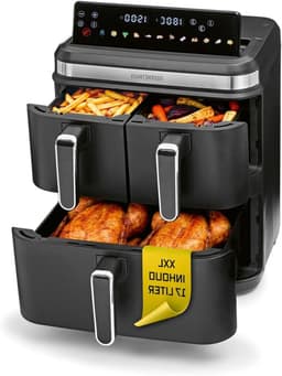 Verticale Heteluchtfriteuse - Airfryer XXL - Grote Maaltijden Bereiden - 3 Gaarzones - 17 Liter - Zwart — thumbnail 1