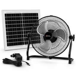 Zonneventilator 3-in-1 met Accu en Netadapter - Solar Ventilator - Mobiele Werkventilator - 12 W Zonnepaneel - 8800 mAh - Ø30 cm — thumbnail 1