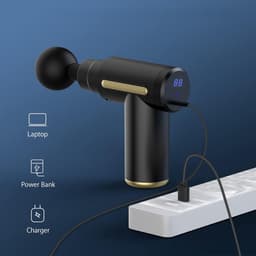 Mini Massagepistool - Handmassageapparaat Voor Spieren Met 6 Snelheden - Diepweefselpercussiemassageapparaat - 4 Massagekoppen — thumbnail 2