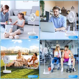 Statiefventilator - Zomerkoeling - Staande ventilator - Verkoeling woonkamer - Slaapkamer ventilator - Hittegolf oplossing - Verstelbare ventilator - Ventilator met afstandsbediening - Stille ventilator - Draaibare kop - Frisse lucht in huis - Ventil — thumbnail 2