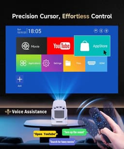 Mini Beamer Full HD 1080p – 260 ANSI Lumen – Autofocus – WiFi 6 en Bluetooth 5.4 – 4K Ondersteuning — thumbnail 2
