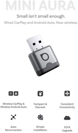 Ottocast Mini Aura 2026 USB Adapter voor Draadloze CarPlay & Android Auto — thumbnail 2