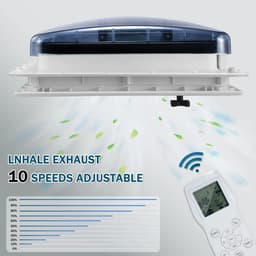 Vhr - Dak Ventilator - Camper en Caravan - 12V - Openingshoek 60° - 35dB - IP68 Waterdicht - 40X40cm - Met Afstandsbediening — thumbnail 2