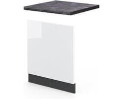 Vaatwasser Paneel - Keukenfront Frontpaneel - Keuken Afwerking - Soft-close Scharnieren - 60 cm Breed - Wit Hoogglans