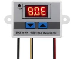 Digitale Temperatuurregelaar - Thermostaat Module - Verwarmen Koelen - Waterproof RVS Probe - 110-220V 1500W - Zwart
