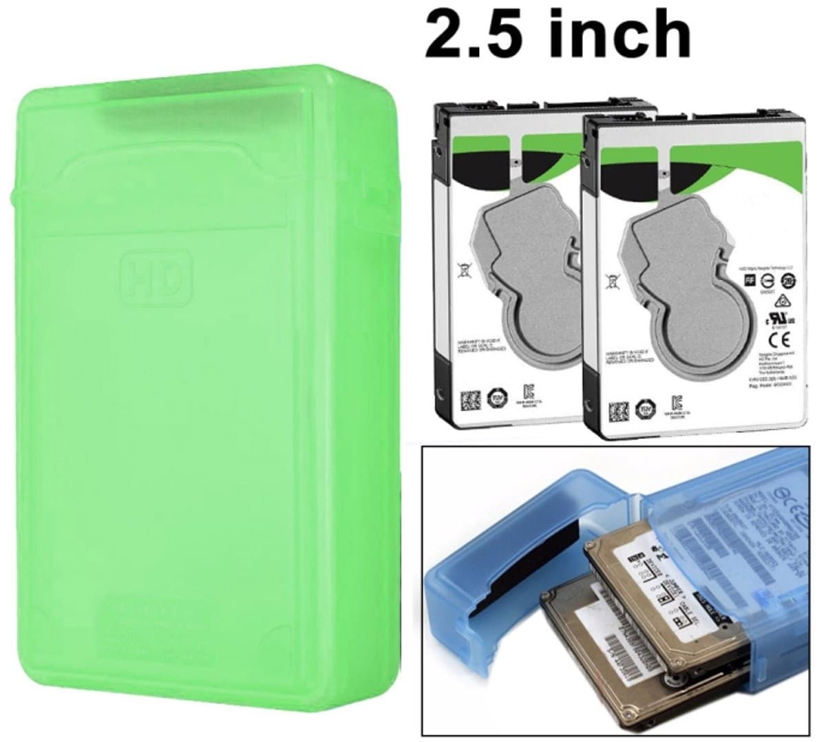 2,5 inch HDD Store Tank, ondersteuning 2x 2,5 inch IDE / SATA HDD (lichtgroen) — afbeelding 1