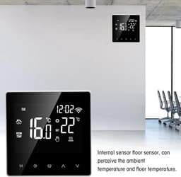 Digitale Thermostaat - Temperatuurregelaar Verwarming - Comfort Verwarmen - Intelligent Energiebesparend - AC230V - Wit — thumbnail 4