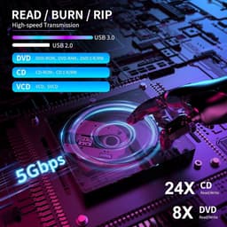 Externe DVD CD Drive - USB Brander - Bestanden Archiveren - Plug and Play — thumbnail 5