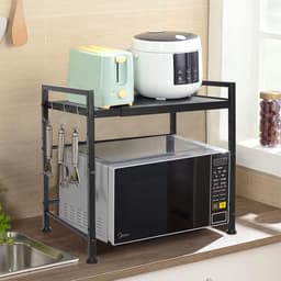 Microwave Rack 2 Stage - Stable Carbon Steel Microwave Stand for Kitchen Countertops — thumbnail 4