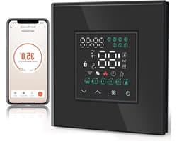 Slimme Thermostaat - Verwarming Regelaar - Energie Besparen - App & Spraakbesturing - 86 cm - Zwart
