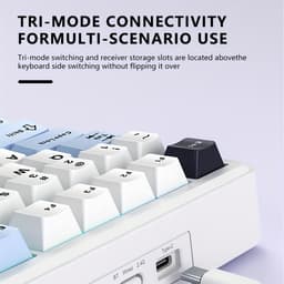 AULA F75 MAX - Draadloos Mechanisch Toetsenbord Met TFT-Scherm En Draaiknop - Gamingtoetsenbord Met Pakking In 75%-Layout - Hot-Swappable - RGB-Achtergrondverlichting - Voor PC/Mac/Linux (Lichtblauw + Zwart En Wit) — thumbnail 5