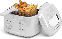 Elektrische Friteuse - Frituurpan Airfryer - Lekker Frituren - Instelbare Temperatuur - 25 Liter - Wit — thumbnail 1