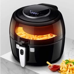 Luchtfriteuse - Gezonde friteuse - Vetarm koken - Digitale bediening - 65 liter - Zwart — thumbnail 3
