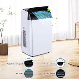 Draagbare airconditioners 10.000 BTU Vrijstaande kamerairco – ABS-behuizing, vloermodel in wit voor slaapkamer, appartement, thuiskantoor, studentenkamer – 40 x 46 x 87 cm — thumbnail 3